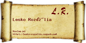 Lesko Rozália névjegykártya